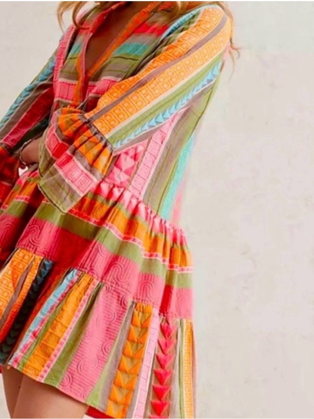 Devotion TWINS Neon Pink & Orange Patterned Dress - Petite Small